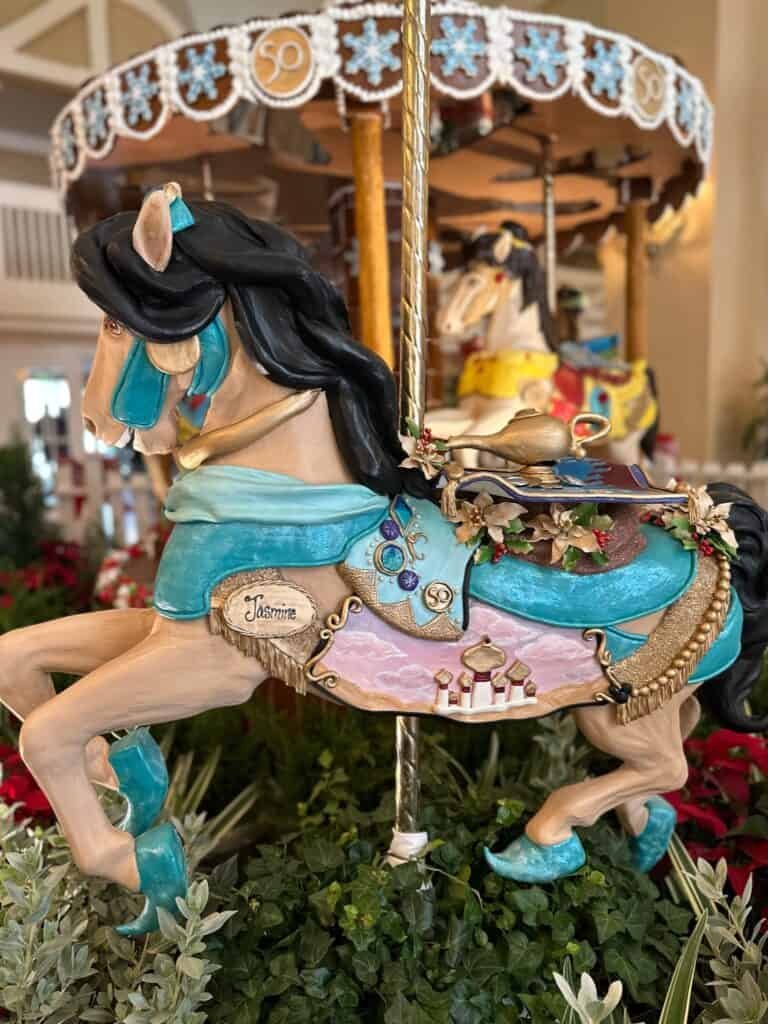 Jasmine horse carousel Beach Club Resort Christmas Decor Disney in December