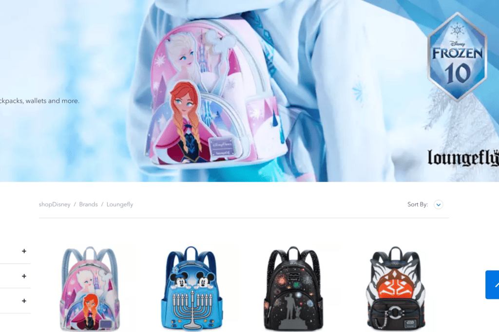 Disney Parks Loungefly Backpack shopdisney page frozen ahsoka hanukkah