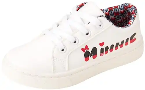 Disney Girls' Shoes - Minnie Mouse Sneakers (Little Kid/Big Kid), Size 12 Little Kid, Minnie White