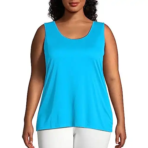 JUST MY SIZE womens Cooldri Performance Scoopneck Tank Top Shirt, Process Blue, 3X US