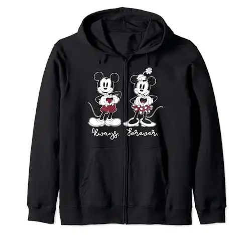 Disney Mickey And Friends Mickey And Minnie Always Forever Zip Hoodie