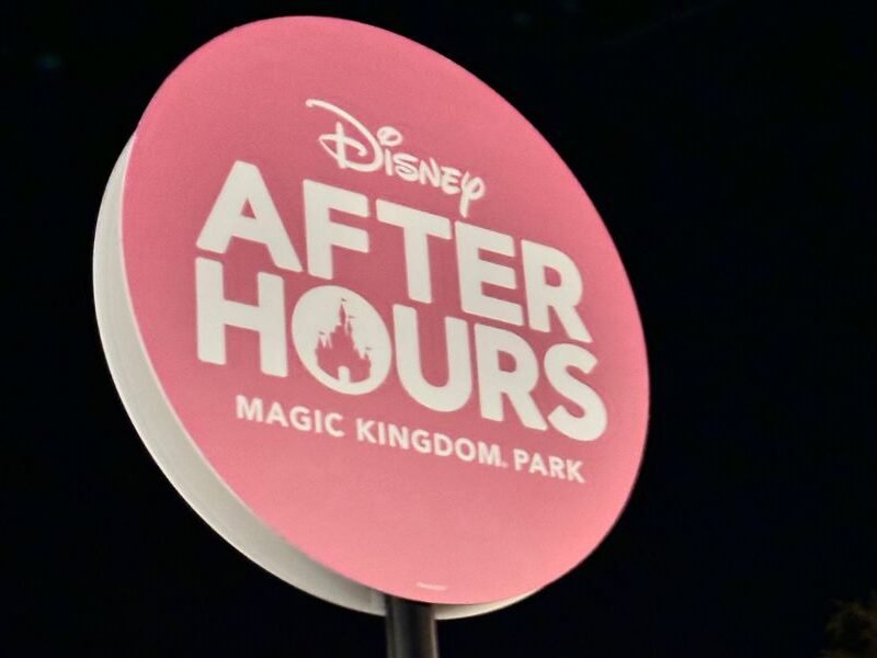 After Hours Magic Kingdom sign