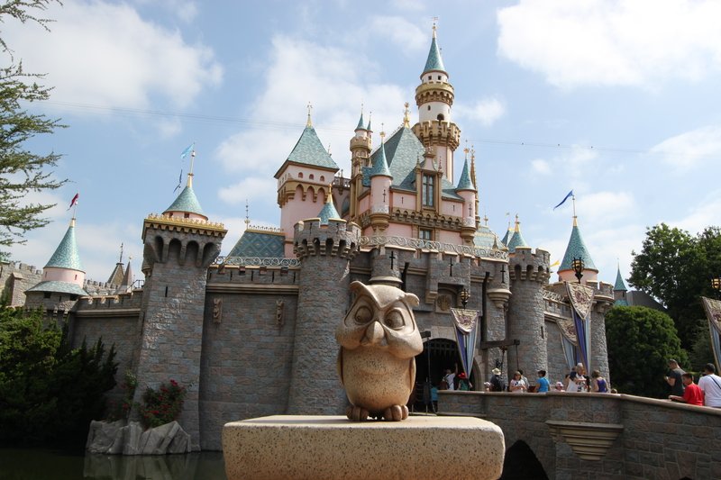 Disneyland Castle with Owl statue