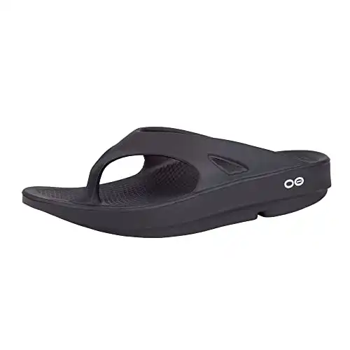 OOFOS OOriginal Sandal, Black - Men s Size 7, Women s Size 9 - Lightweight Recovery Footwear - Reduces Stress on Feet, Joints & Back - Machine Washable