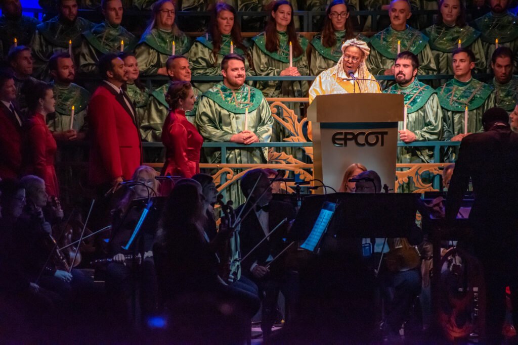 Epcot International festival of the holidays candlelight processional Whoopi Goldberg